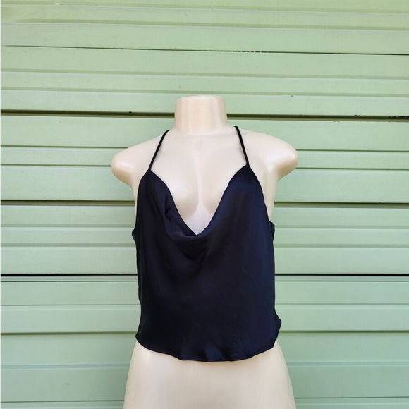 Zara black satin starppy cami - Picture 3 of 6